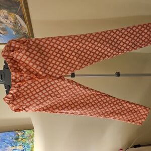 Pink print pull-on pants